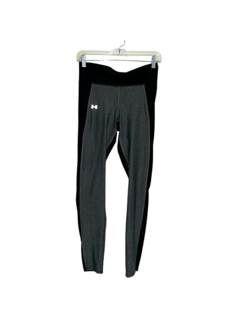 Under Armour Womens Black & Gray Compression Leggings Size S Stretchy Athletic F